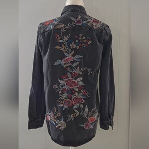 Floral Embroidered Cotton Jacket